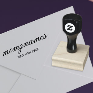 Personalisierte Beste Mama je Kalligrafiebezeichnu Gummistempel