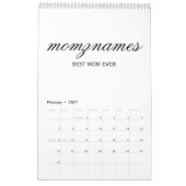 Personalisierte Beste Mama je Kalligrafiebezeichnu Kalender (Feb 2027)
