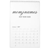 Personalisierte Beste Mama je Kalligrafiebezeichnu Kalender (Jan 2027)