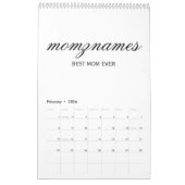 Personalisierte Beste Mama je Kalligrafiebezeichnu Kalender (Feb 2026)