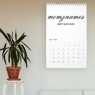 Personalisierte Beste Mama je Kalligrafiebezeichnu Kalender