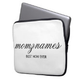 Personalisierte Beste Mama je Kalligrafiebezeichnu Laptopschutzhülle (Vorderseite Links)