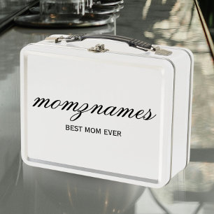Personalisierte Beste Mama je Kalligrafiebezeichnu Metall Brotdose