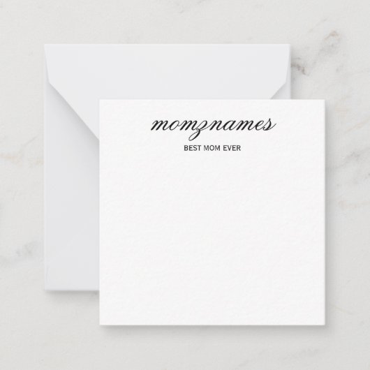 Personalisierte Beste Mama je Kalligrafiebezeichnu Mitteilungskarte (Vorderseite)