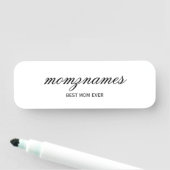 Personalisierte Beste Mama je Kalligrafiebezeichnu Namensschild (Beispiel)