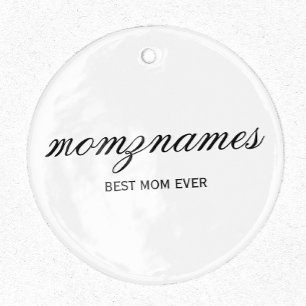 Personalisierte Beste Mama je Kalligrafiebezeichnu Ornament Aus Metall