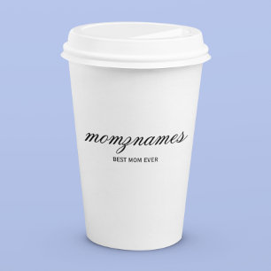 Personalisierte Beste Mama je Kalligrafiebezeichnu Pappbecher