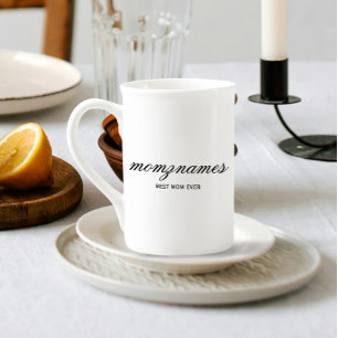 Personalisierte Beste Mama je Kalligrafiebezeichnu Porzellantasse