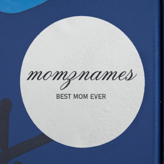 Personalisierte Beste Mama je Kalligrafiebezeichnu Runder Aufkleber