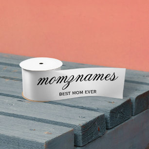 Personalisierte Beste Mama je Kalligrafiebezeichnu Satinband