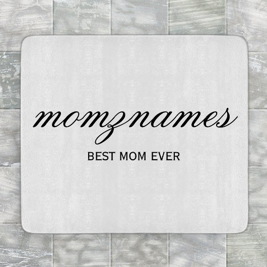 Personalisierte Beste Mama je Kalligrafiebezeichnu Schneidebrett