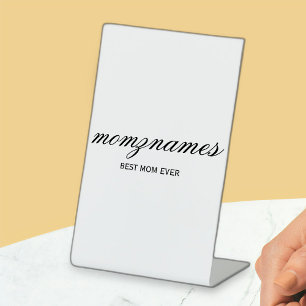 Personalisierte Beste Mama je Kalligrafiebezeichnu Sockelschild