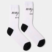 Personalisierte Beste Mama je Kalligrafiebezeichnu Socken (Rechts)
