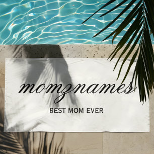Personalisierte Beste Mama je Kalligrafiebezeichnu Strandtuch