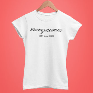 Personalisierte Beste Mama je Kalligrafiebezeichnu T-Shirt
