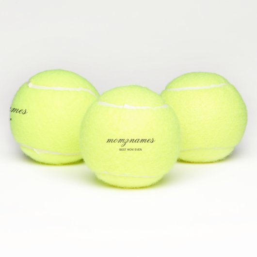 Personalisierte Beste Mama je Kalligrafiebezeichnu Tennisbälle (Multi)