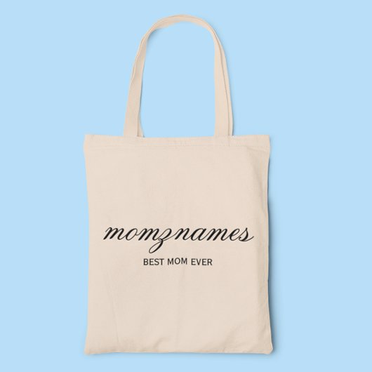 Personalisierte Beste Mama je Kalligrafiebezeichnu Tragetasche