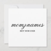 Personalisierte beste Mama je Muttertag Karte (Vorderseite)