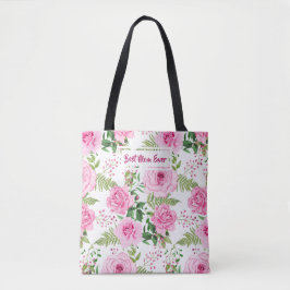 Personalisierte beste Mama je rosa Aquarellfarben- Tasche
