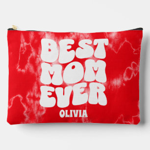 Personalisierte beste Mama je Rote Gefärbte Krawat Zubehörtasche