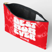 Personalisierte beste Mama je Rote Gefärbte Krawat Zubehörtasche (Offen)