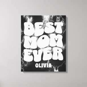 Personalisierte beste Mama je schwarze Gefärbte Kr Leinwanddruck