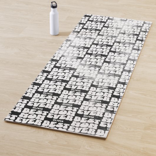 Personalisierte beste Mama je schwarze Gefärbte Kr Yogamatte (Beispiel)