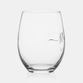 Personalisierte beste Mama je Script Monogram Weinglas Ohne Stiel (Rechts)