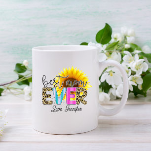 Personalisierte Beste Mama je Sonnenblume Kaffeetasse