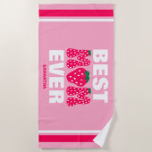 Personalisierte beste Mama je Strawberry Muttertag Strandtuch (Vorderseite)