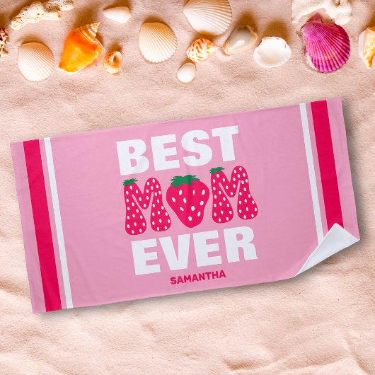 Personalisierte beste Mama je Strawberry Muttertag Strandtuch