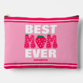 Personalisierte beste Mama je Strawberry Muttertag Zubehörtasche (Vorderseite)