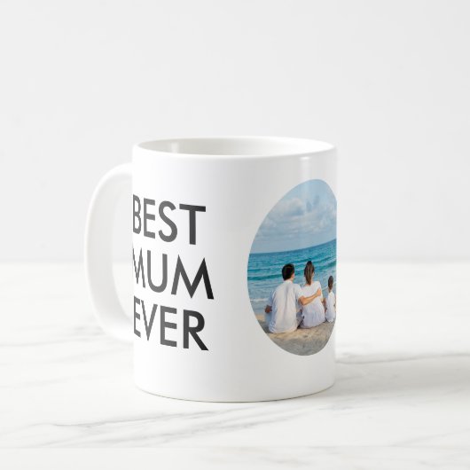 Personalisierte Beste Mama je Tasse mit Foto (Vorderseite Links)