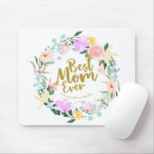 Personalisierte Beste Mama überhaupt Floral Mousepad