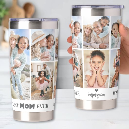 Personalisierte beste Mutter Foto-Collage Mutter Thermobecher