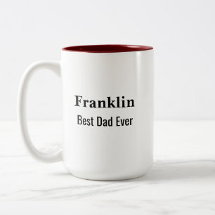 Personalisierte Beste-Papa-aller-Zeiten-Monogramm  Zweifarbige Tasse
