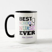 Personalisierte beste Schulkrankenschwester Tasse (Links)