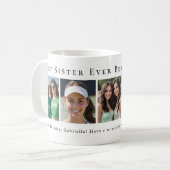 Personalisierte Beste Schwester überhaupt 5-Foto-C Kaffeetasse (Vorderseite Links)