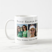 Personalisierte Beste Schwester überhaupt 5-Foto-C Kaffeetasse (Links)