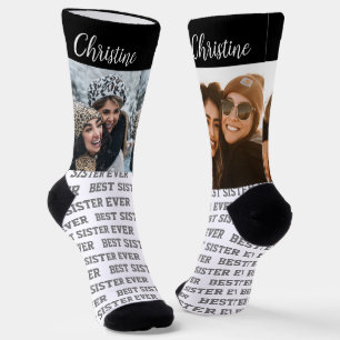 Personalisierte Beste Schwester überhaupt Foto-Vor Socken