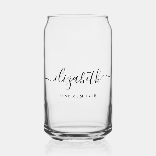 Personalisierte Beste Summe pro Script Monogram Dosenglas (Vorderseite)