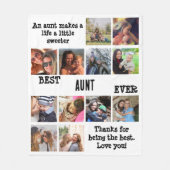 Personalisierte Beste Tante je 12 FotoCollage Fleecedecke (Vorderseite)