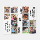 Personalisierte Beste Tante je 12 FotoCollage Fleecedecke (Vorderseite (Horizontal))