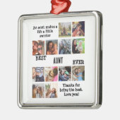 Personalisierte Beste Tante je 12 FotoCollage Ornament Aus Metall (Links)