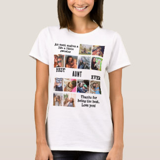 Personalisierte Beste Tante je 12 FotoCollage T-Shirt