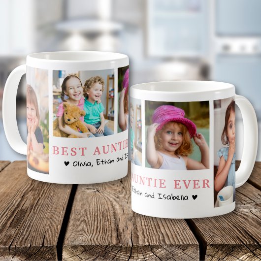 Personalisierte Beste Tante je 4 FotoCollage Kaffeetasse