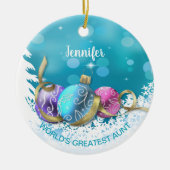 Personalisierte Beste Tante Weihnachten Keramik Ornament (Vorne)