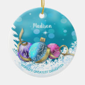 Personalisierte Beste Tochter Weihnachten Keramik Ornament (Vorne)