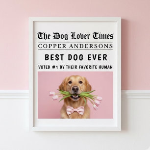 Personalisierte „Bester Hund überhaupt“-Zeitung Poster