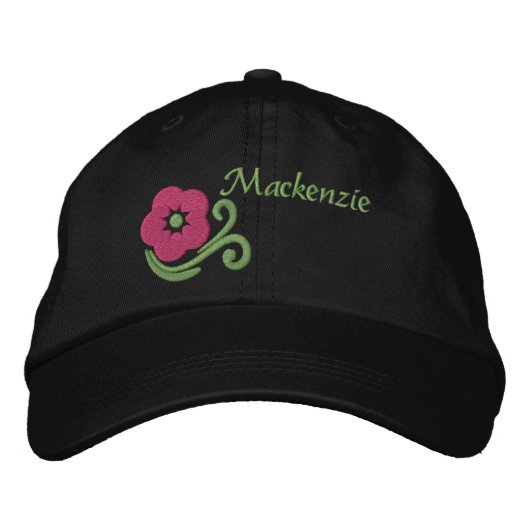Personalisierte bestickte Baseballmütze mit Blumen Baseballkappe (Vorderseite)